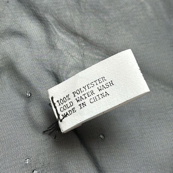 Semi sheer black polyester round pocket square or handkerchief - Picture 3 of 5